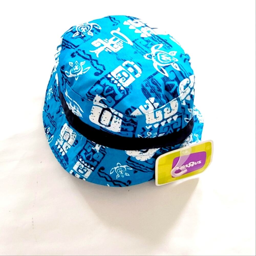 New 3T blue bucket sun hat turtle print - Picture 1 of 3